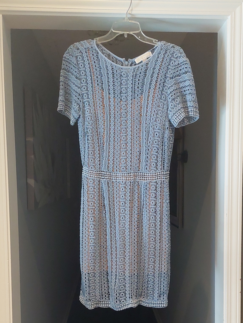 Michael Kors Light Blue Crochet Midi Dress